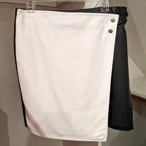 Black & White Leather Skirt (New) - Size 8